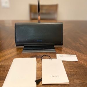 Celine Black Leather wallet purse
